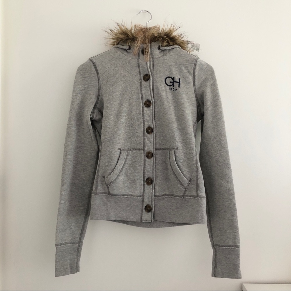 Gilly Hicks Gray Cardigan with Faux Fur Lining